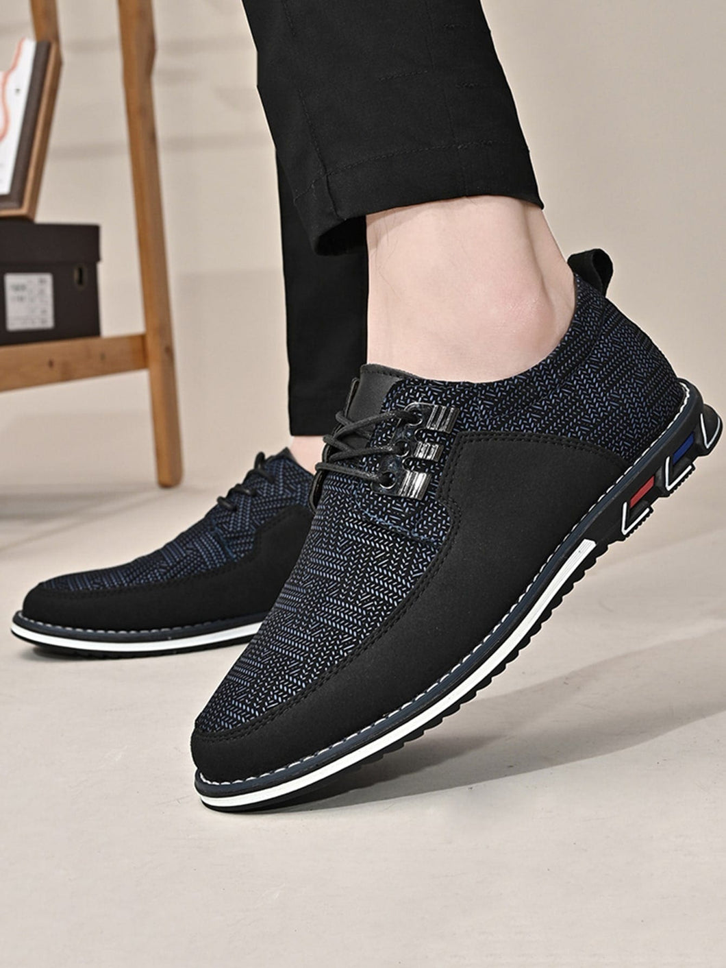 Love God. Store Dress Shoes Men Striped Pattern Lace up Front Oxford Shoes price