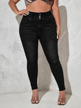 Load image into Gallery viewer, Love God. Store Large Size Jeans Black / 0XL Large High Waist Washed Skinny Jeans price
