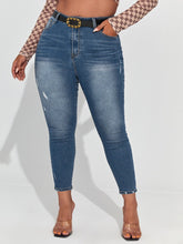 Charger l&#39;image dans la galerie, Love God. Store Large Size Jeans Dark Wash / 0XL Large High Waist Slant Pocket Skinny Jeans Without Belt price
