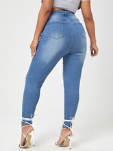 Charger l&#39;image dans la galerie, Love God. Store Large Size Jeans Large High Waist Slant Pocket Skinny Jeans Without Belt price
