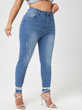 Charger l&#39;image dans la galerie, Love God. Store Large Size Jeans Light Wash / 0XL Large High Waist Slant Pocket Skinny Jeans Without Belt price

