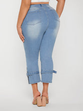 Load image into Gallery viewer, Love God. Store Large Size Jeans SXY Large High Waist Buckled Detail Slit Hem Jeans price
