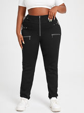 Lade das Bild in den Galerie-Viewer, Love God. Store Large Size Jeans SXY Large High Waist Grommet Buckled Zipper Fly Jeans price
