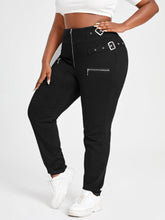 Lade das Bild in den Galerie-Viewer, Love God. Store Large Size Jeans SXY Large High Waist Grommet Buckled Zipper Fly Jeans price
