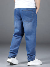Charger l&#39;image dans la galerie, Love God. Store Men Jeans Larger Size Men Slant Pocket Straight Leg Jeans price
