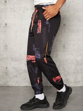 Load image into Gallery viewer, Love God. Store Men Pants Men Letter Graphic Drawstring Waist Pants price

