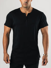 Load image into Gallery viewer, Love God. Store Men T-Shirts &amp; Tanks Men Solid Half Button Tee price
