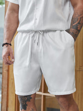 Cargar imagen en el visor de la galería, Love God. Store Men Two-piece Outfits Larger Size Men Lapel Collar Button Up Shirt With Shorts price

