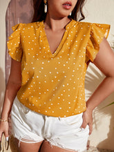 Load image into Gallery viewer, Love God. Store Plus Size Blouses Mustard Yellow / 0XL Plus Heart Print Blouse price
