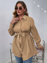 Load image into Gallery viewer, Love God. Store Plus Size Blouses Plus Drop Shoulder Belted Blouse price

