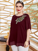 Lade das Bild in den Galerie-Viewer, Love God. Store Plus Size Blouses Plus Peacock Embroidery Blouse price

