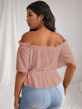 Load image into Gallery viewer, Love God. Store Plus Size Blouses Plus Solid Ruffle Bardot Blouse price
