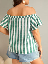 Load image into Gallery viewer, Love God. Store Plus Size Blouses Plus Striped Off Shoulder Cut Out Front Blouse price
