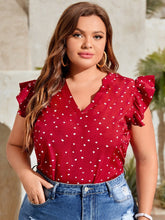 Load image into Gallery viewer, Love God. Store Plus Size Blouses Red / 0XL Plus Heart Print Blouse price
