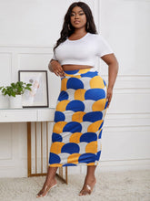Load image into Gallery viewer, Love God. Store Plus Size Co-Ords Large SXY Solid Crop Tee Geo Print Pencil Skirt price
