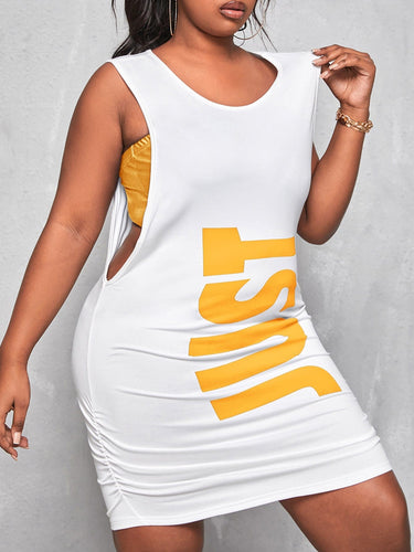 Love God. Store Plus Size Co-Ords Multicolor / 0XL SXY Plus Letter Graphic Ruched Fitted Dress Tube Top price