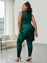 Lade das Bild in den Galerie-Viewer, Love God. Store Plus Size Co-Ords SXY Plus Geo Print Knot Side Top Leggings price
