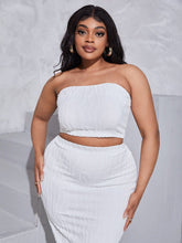 Lade das Bild in den Galerie-Viewer, Love God. Store Plus Size Co-Ords SXY Plus Textured Tube Top Pencil Skirt price
