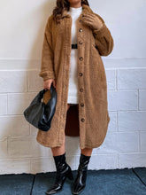 Charger l&#39;image dans la galerie, Love God. Store Plus Size Coats Plus Drop Shoulder Flap Detail Flannel Coat price

