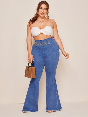 Love God. Store Plus Size Jeans Plus Raw Hem Flare Leg Jeans Without Chain price