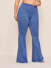 Lade das Bild in den Galerie-Viewer, Love God. Store Plus Size Jeans Plus Raw Hem Flare Leg Jeans Without Chain price
