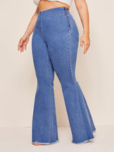 Lade das Bild in den Galerie-Viewer, Love God. Store Plus Size Jeans Plus Raw Hem Flare Leg Jeans Without Chain price
