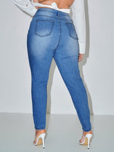 Lade das Bild in den Galerie-Viewer, Love God. Store Plus Size Jeans SXY Plus Curvy High Waist Ripped Skinny Jeans price
