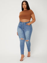 Charger l&#39;image dans la galerie, Love God. Store Plus Size Jeans SXY Plus High Waist Ripped Frayed Skinny Jeans price
