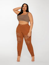 Load image into Gallery viewer, Love God. Store Plus Size Jeans SXY Plus High Waist Ripped Raw Cut Skinny Jeans price
