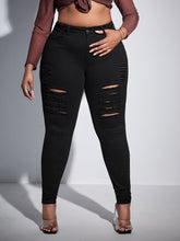 Charger l&#39;image dans la galerie, Love God. Store Plus Size Jeans SXY Plus High Waist Ripped Skinny Jeans price
