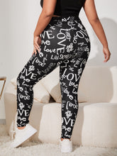 Load image into Gallery viewer, Love God. Store Plus Size Leggings Large Allover Letter Print High Waist Leggings price
