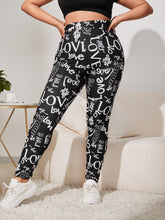 Load image into Gallery viewer, Love God. Store Plus Size Leggings Large Allover Letter Print High Waist Leggings price
