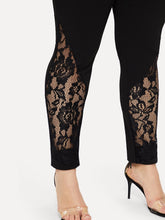 Load image into Gallery viewer, Love God. Store Plus Size Leggings Large Elastic Waist Lace Insert Pants price
