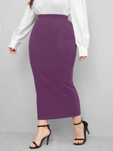 Cargar imagen en el visor de la galería, Love God. Store Plus Size Skirts Purple / 0XL Large Solid High Waist Skirt price
