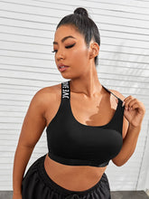Load image into Gallery viewer, Love God. Store Plus Size Sports Bras Plus Medium Support Letter Graphic Criss Cross Sports Bra price
