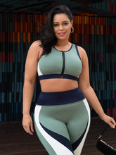 Load image into Gallery viewer, Love God. Store Plus Size Sports Sets Plus Colorblock Zip Up Sports Set price
