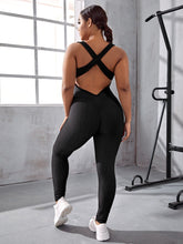 Lade das Bild in den Galerie-Viewer, Love God. Store Plus Size Sports Sets Plus Criss Cross Backless Textured Sports Jumpsuit price
