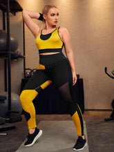 Load image into Gallery viewer, Love God. Store Plus Size Sports Sets Plus Four Way Stretch Color block Mesh Insert Sports Set price
