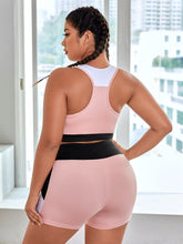 Load image into Gallery viewer, Love God. Store Plus Size Sports Sets Plus Four way Stretch Colorblock Racer Back Sports Set price

