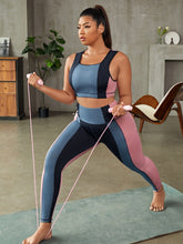 Load image into Gallery viewer, Love God. Store Plus Size Sports Sets Plus Four way Stretch Colorblock Sports Set price
