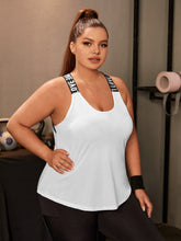 Lade das Bild in den Galerie-Viewer, Love God. Store Plus Size Sports Tops Plus Letter Tape Criss Cross Cut Out Back Sports Tank Top price
