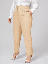 Lade das Bild in den Galerie-Viewer, Love God. Store Plus Size Suit Pants Khaki / 4XL Plus Fold Pleated Solid Pants price
