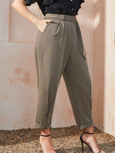 Load image into Gallery viewer, Love God. Store Plus Size Suit Pants Plus Fold Pleated Roll Hem Belted Tailored Pants price
