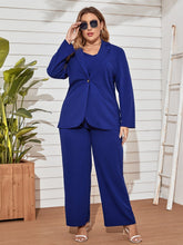 Lade das Bild in den Galerie-Viewer, Love God. Store Plus Size Suit Sets Large  Single Button Blazer Crop Tank Top Belted Tailored Pants price
