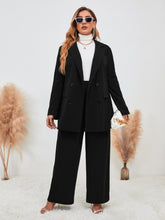 Lade das Bild in den Galerie-Viewer, Love God. Store Plus Size Suit Sets Plus Solid Double Breasted Blazer Pants price
