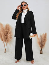 Lade das Bild in den Galerie-Viewer, Love God. Store Plus Size Suit Sets Plus Solid Double Breasted Blazer Pants price
