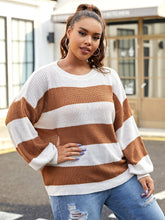 Cargar imagen en el visor de la galería, Love God. Store Plus Size Sweaters Plus Drop Shoulder Color Block Sweater price
