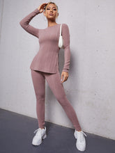 Charger l&#39;image dans la galerie, Love God. Store Women Active Sets Split Side Tee Leggings Sports Set price
