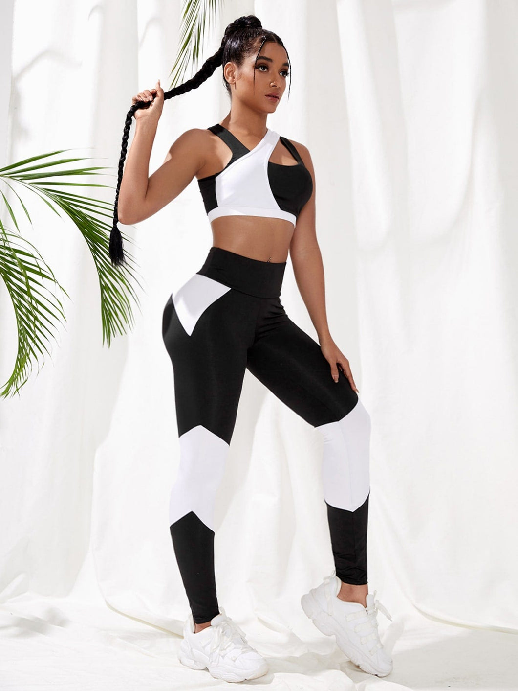 Love God. Store Women Active Sets Two Tone Wide Waistband Sports Set price