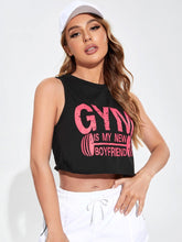Load image into Gallery viewer, Love God. Store Women Active Tops Letter Graphic Absorbs Sweat Breathable Crop Sports Tank price
